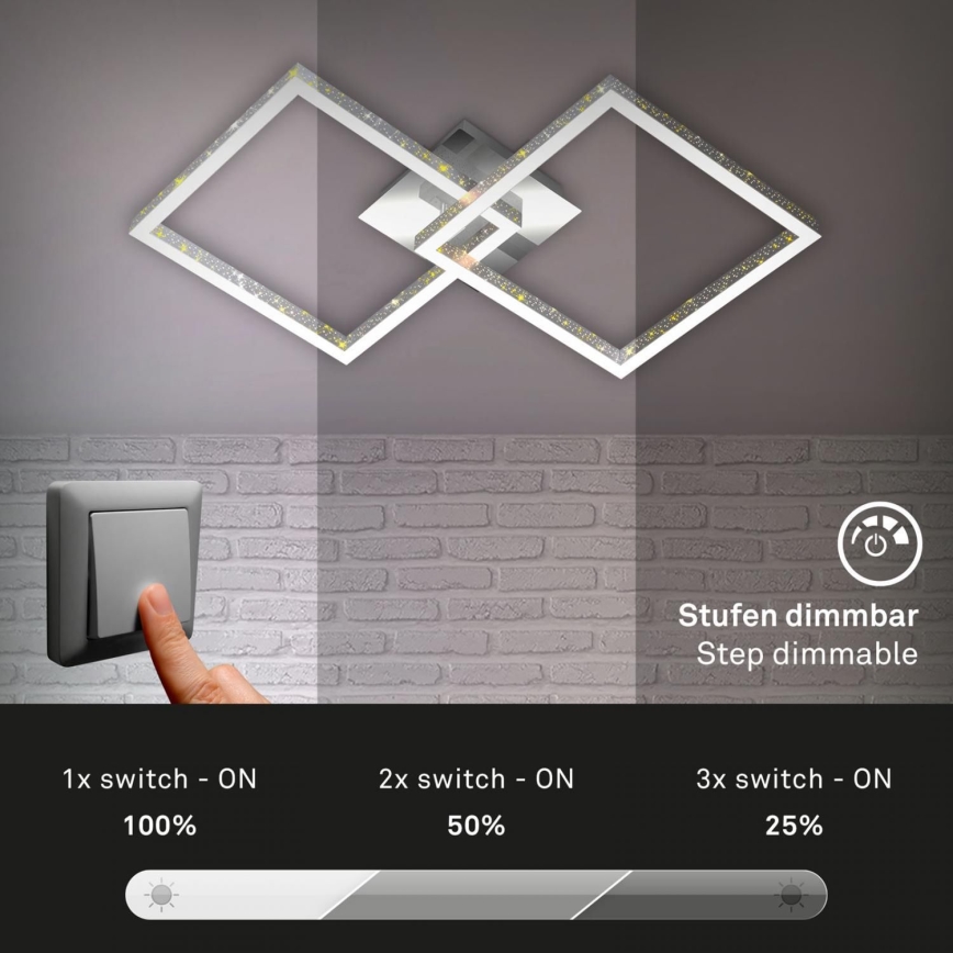 Briloner 3751-019 - LED Prigušiva plafonjera FRAME LED/20W/230V krom