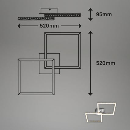 Briloner 3751-019 - LED Prigušiva plafonjera FRAME LED/20W/230V krom