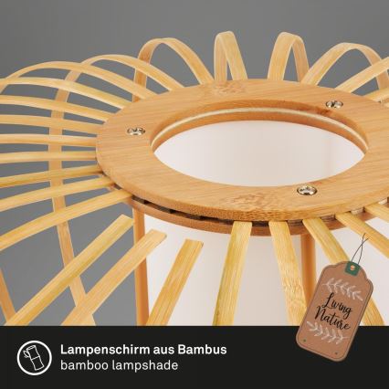 Briloner 3759011 - Stropno svetlo 1xE27/10W/230V, prečnik 40 cm, bambus