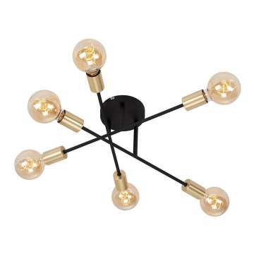 Briloner 3868-065 - LED Nadgradni luster BLACK STEEL 6xE27/60W/230V