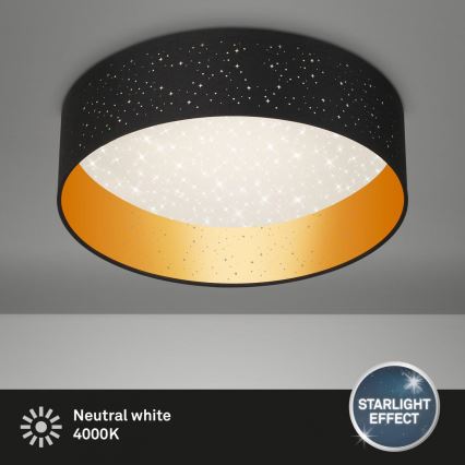 Briloner 3882-015 - LED stropno svetlo MAILA STARRY LED/18W/230V crna/zlatna