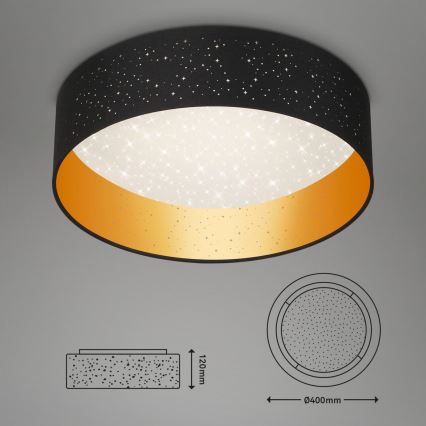 Briloner 3882-015 - LED stropno svetlo MAILA STARRY LED/18W/230V crna/zlatna