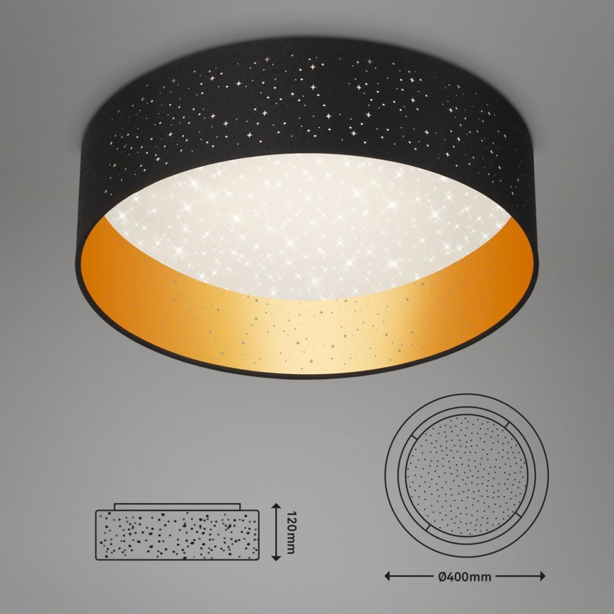 Briloner 3882-015 - LED stropno svetlo MAILA STARRY LED/18W/230V crna/zlatna