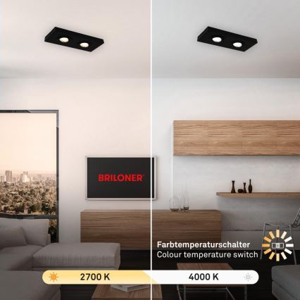 Briloner 3996025 - LED Reflektorska lampa CTS 2xLED/4W/230V 2700/4000K crno