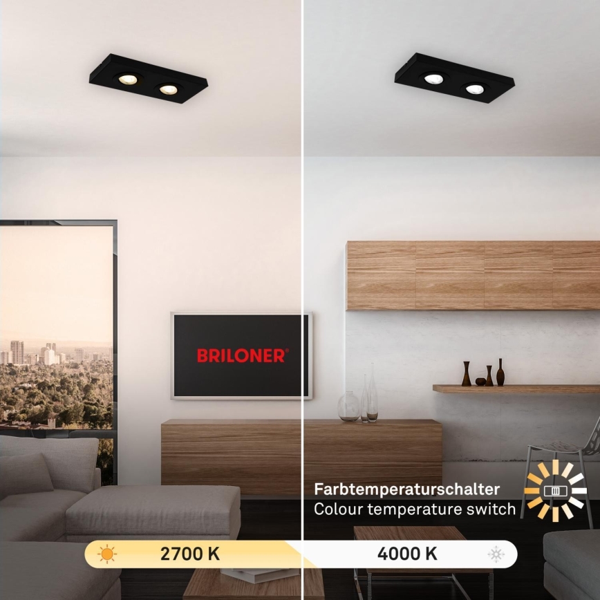 Briloner 3996025 - LED Reflektorska lampa CTS 2xLED/4W/230V 2700/4000K crno