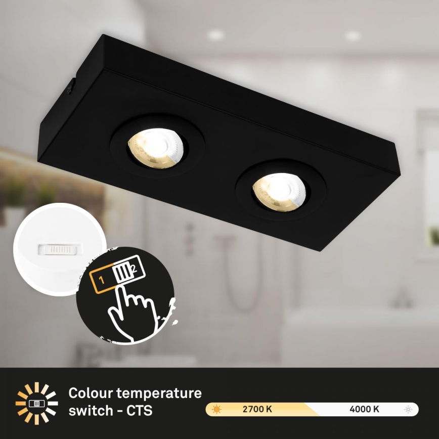 Briloner 3996025 - LED Reflektorska lampa CTS 2xLED/4W/230V 2700/4000K crno
