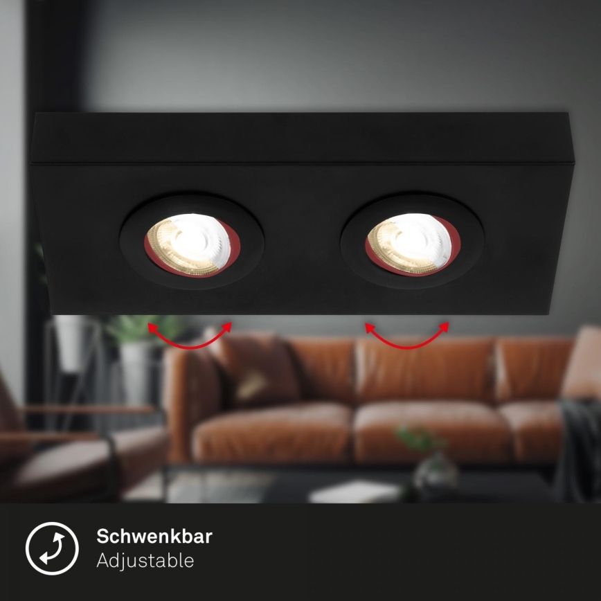 Briloner 3996025 - LED spot svetiljka CTS 2xLED/4W/230V 2700/4000K crna