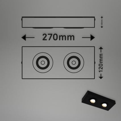 Briloner 3996025 - LED spot svetiljka CTS 2xLED/4W/230V 2700/4000K crna