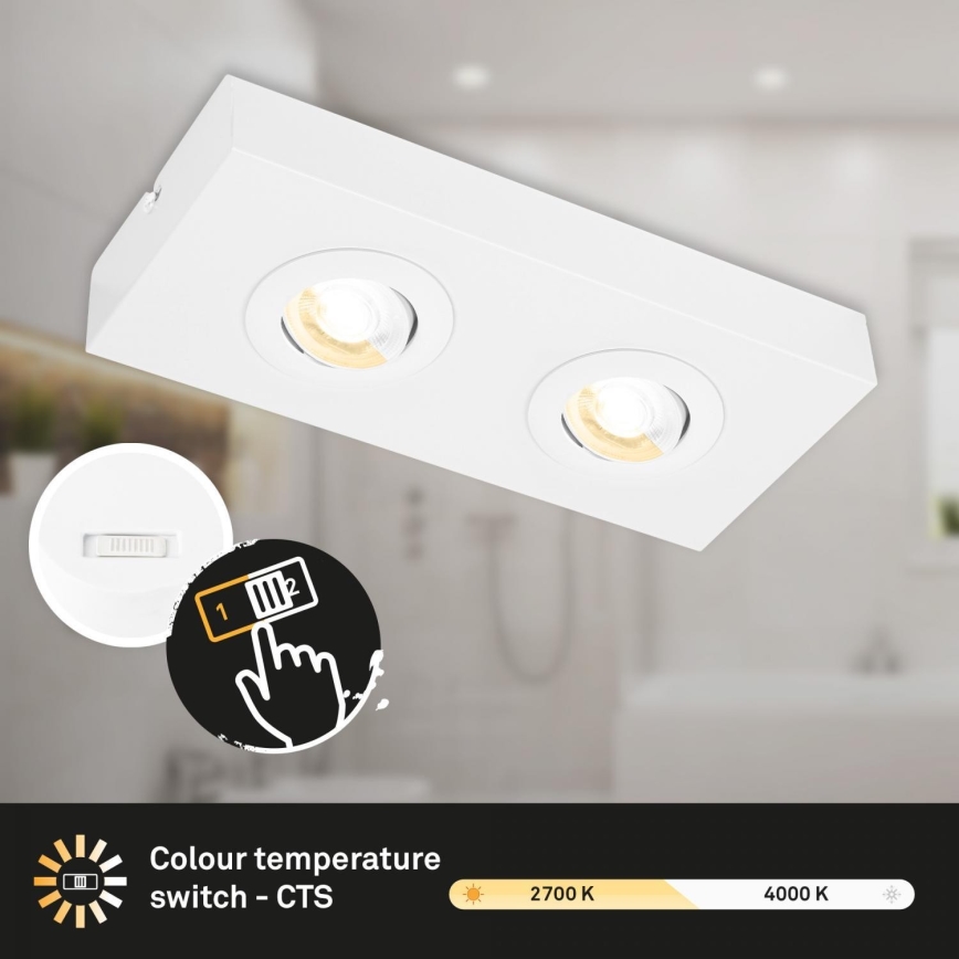 Briloner 3996026 - LED spot svetiljka CTS 2xLED/4W/230V 2700/4000K, bela