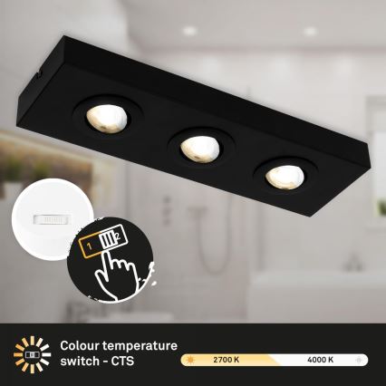 Briloner 3996035 - LED Reflektorska lampa CTS 3xLED/4W/230V 2700/4000K crno