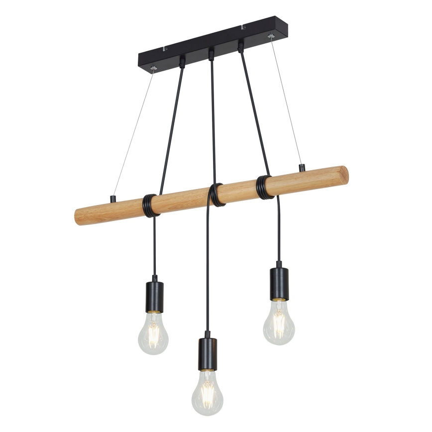 Briloner 4015035 - Luster na sajli 3xE27/25W/230V, od kaučukovca