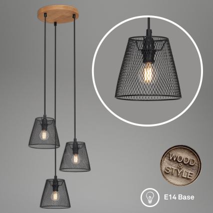 Briloner 4074-035 - Luster na sajli TAUNUS 3xE14/40W/230V fikus elastika