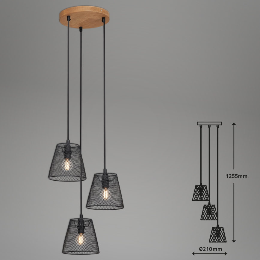 Briloner 4074-035 - Luster na sajli TAUNUS 3xE14/40W/230V fikus elastika