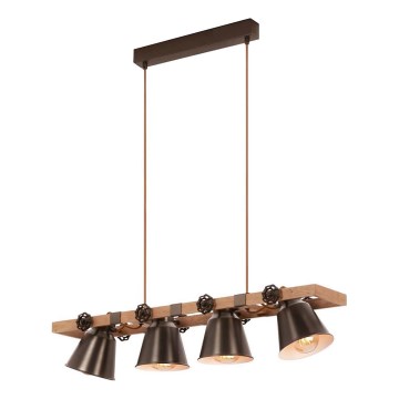 Briloner 4406-044 - Luster na sajli TALE 4xE27/40W/230V braon