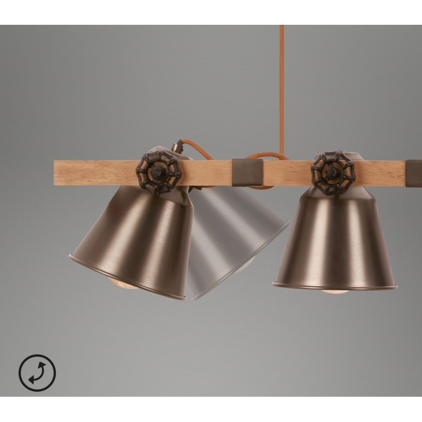 Briloner 4406-044 - Luster na sajli TALE 4xE27/40W/230V braon