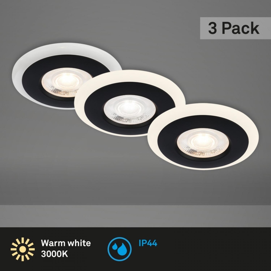 Briloner 7039-035 - Set 3x LED Ugradbena lampa za kupatilo LED/5W/230V IP44