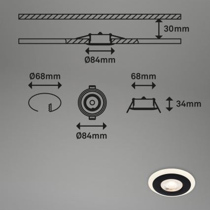 Briloner 7039-035 - Set 3x LED Ugradbena lampa za kupatilo LED/5W/230V IP44