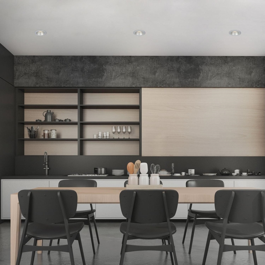 Briloner 7041-034 - SET od 3 LED ugradna plafonska svetla za kupatilo, LED/4,9W/230V, IP44, srebrna