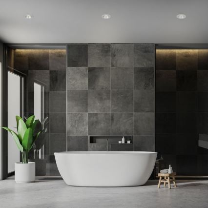 Briloner 7041-034 - SET od 3 LED ugradna plafonska svetla za kupatilo, LED/4,9W/230V, IP44, srebrna