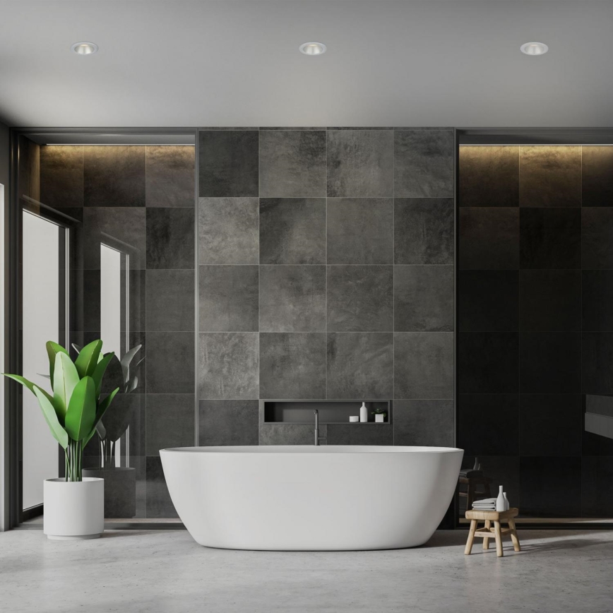 Briloner 7041-034 - SET od 3 LED ugradna plafonska svetla za kupatilo, LED/4,9W/230V, IP44, srebrna