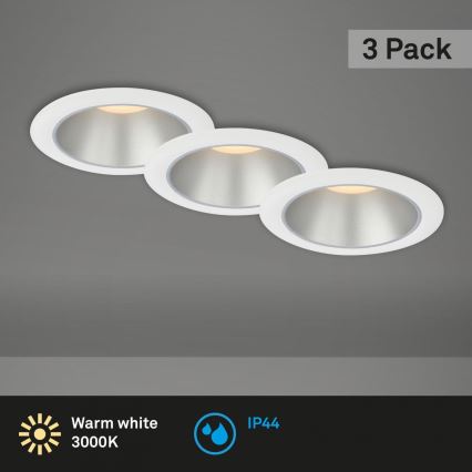 Briloner 7041-036 - Set 3x LED Ugradbena lampa za kupatilo LED/4,9W/230V IP44 bela