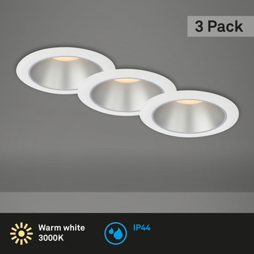 Briloner 7041-036 - Set 3x LED Ugradbena lampa za kupatilo LED/4,9W/230V IP44 bela
