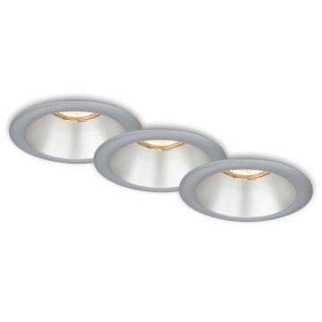 Briloner 7042-034 - Set 3x ugradbena lampa za kupatilo 1xGU10/9W/230V IP23 srebrno