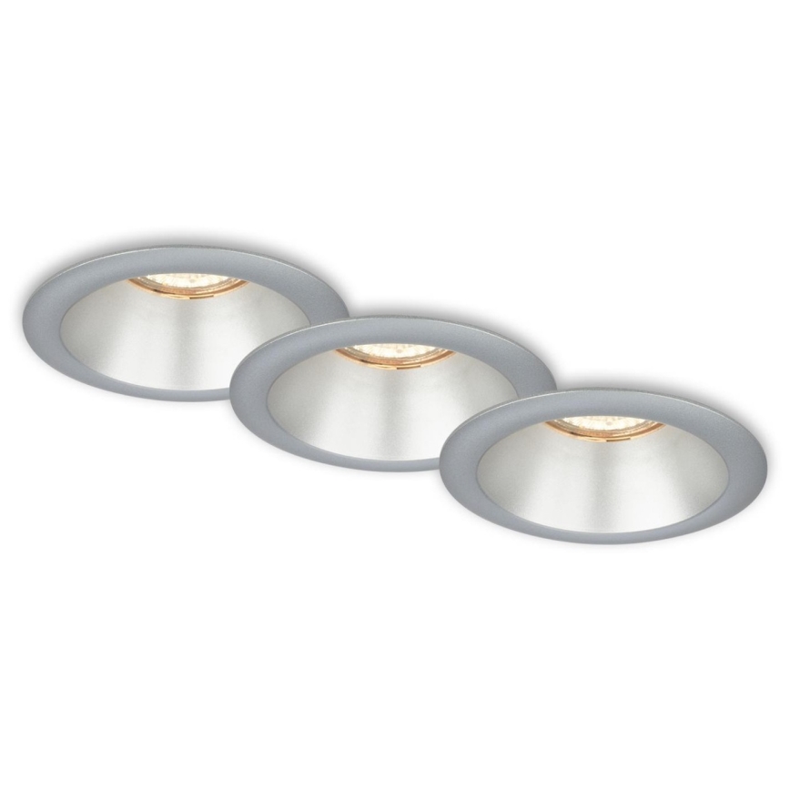 Briloner 7042-034 - Set 3x ugradbena lampa za kupatilo 1xGU10/9W/230V IP23 srebrno