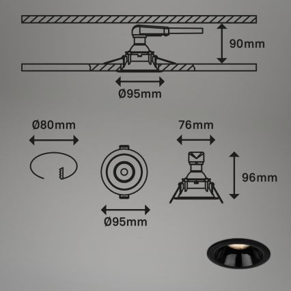 Briloner 7042-035 - Set 3x ugradbena lampa za kupatilo 1xGU10/9W/230V IP23