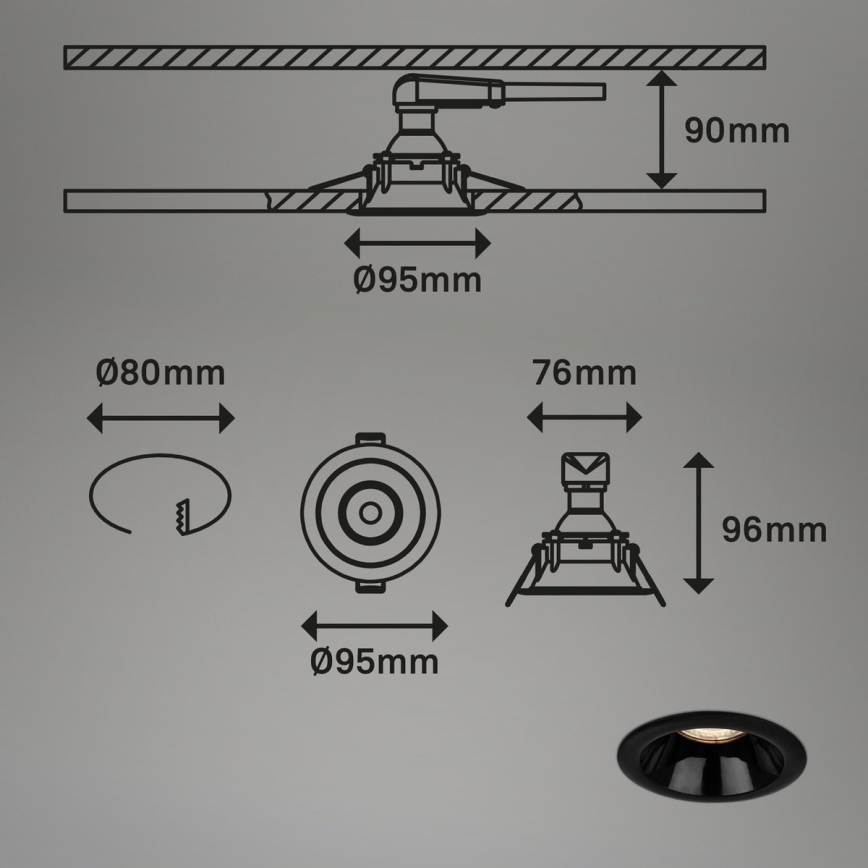 Briloner 7042-035 - Set 3x ugradbena lampa za kupatilo 1xGU10/9W/230V IP23