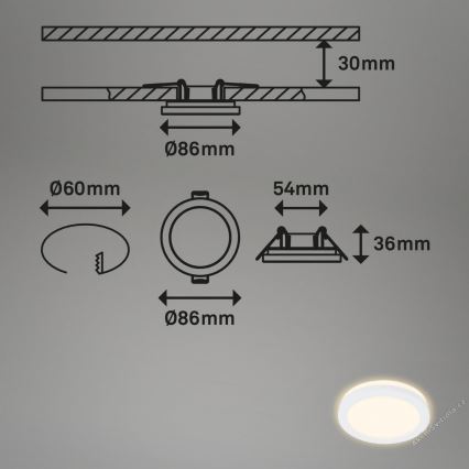 Briloner 7055-036 - Set 3x LED Ugradbena lampa za kupatilo LED/3W/230V IP44