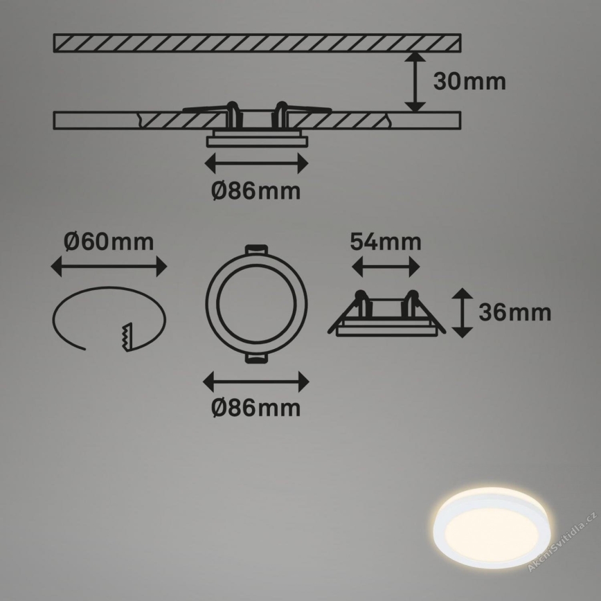 Briloner 7055-036 - Set 3x LED Ugradbena lampa za kupatilo LED/3W/230V IP44