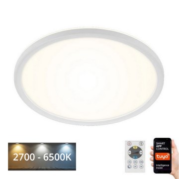 Briloner 7058-016 - LED Prigušivo svetlo SLIM LED/18W/230V 2700-6500K Wi-Fi Tuya + Daljinski upravljač