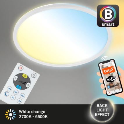 Briloner 7058-016 - LED Prigušivo svetlo SLIM LED/18W/230V 2700-6500K Wi-Fi Tuya + Daljinski upravljač