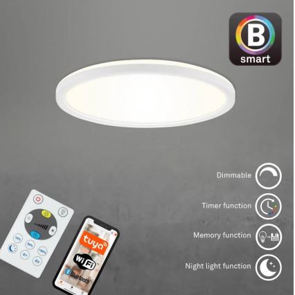 Briloner 7058-016 - LED Prigušivo svetlo SLIM LED/18W/230V 2700-6500K Wi-Fi Tuya + Daljinski upravljač