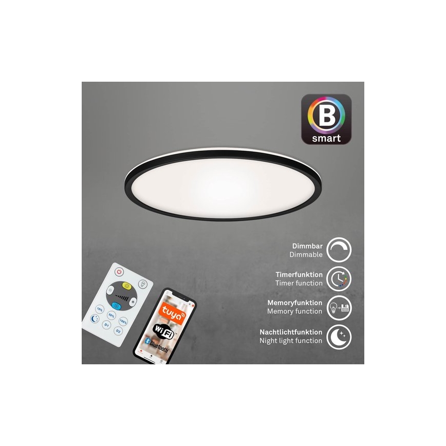Briloner 7059-015 - LED Prigušiva plafonjera SLIM LED/22W/230V 2700-6500K Wi-Fi Tuya + Daljinski upravljač