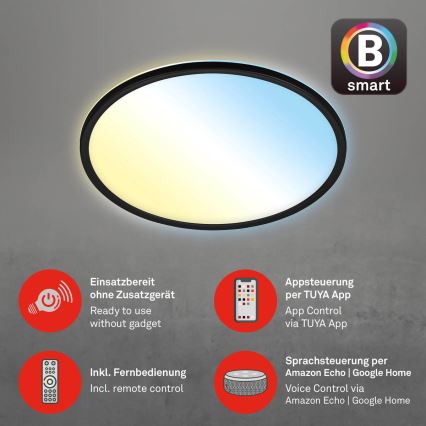 Briloner 7059-015 - LED Prigušiva plafonjera SLIM LED/22W/230V 2700-6500K Wi-Fi Tuya + Daljinski upravljač
