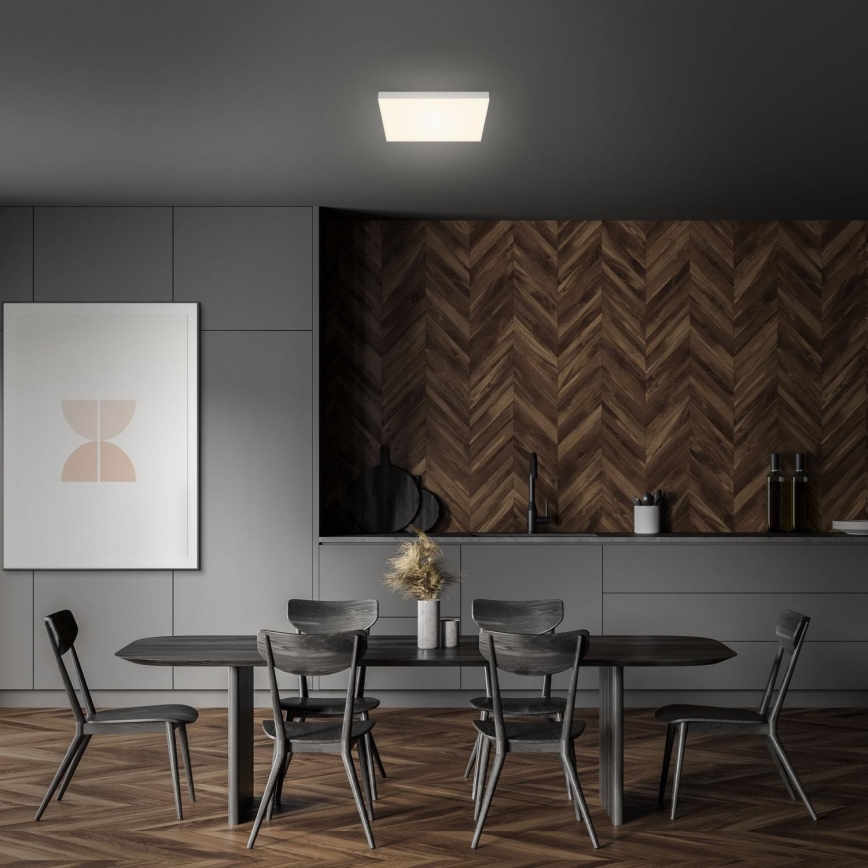 Briloner 7071-014 - LED Plafonjera FLAME LED/21W/230V 3000K 28,7x28,7 cm srebrno
