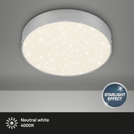 Briloner 7073-414 - LED Plafonjera STAR SKY LED/16W/230V 4000K pr. 21 cm srebrno