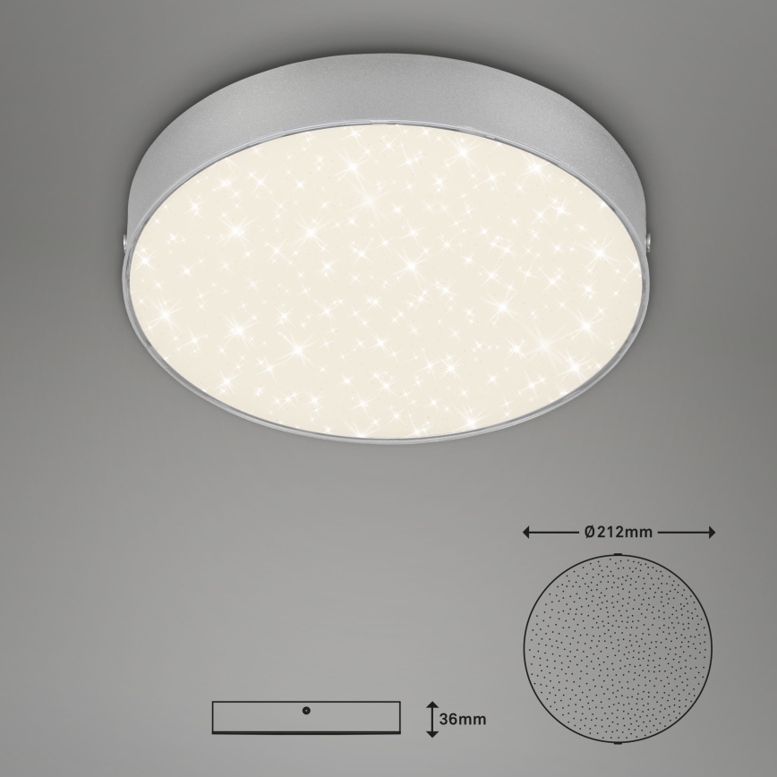 Briloner 7073-414 - LED Plafonjera STAR SKY LED/16W/230V 4000K pr. 21 cm srebrno