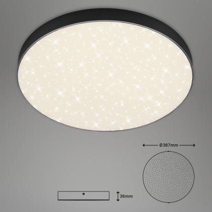 Briloner 7075-415 - LED Plafonjera STAR SKY LED/24,5W/230V 4000K pr. 38 cm crno