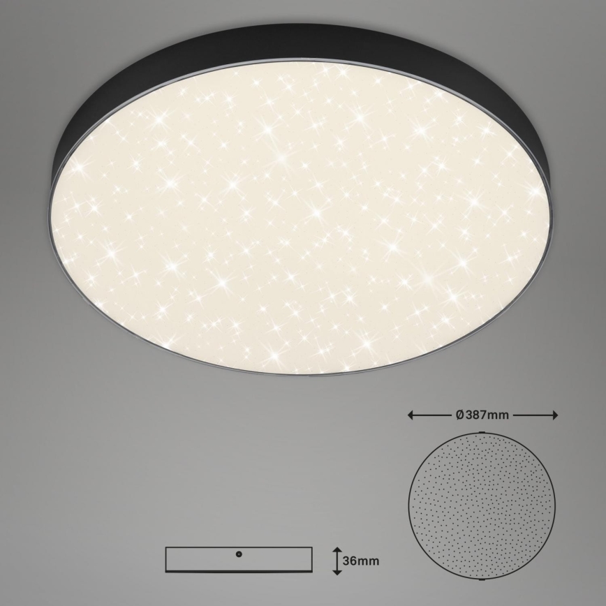 Briloner 7075-415 - LED Plafonjera STAR SKY LED/24,5W/230V 4000K pr. 38 cm crno