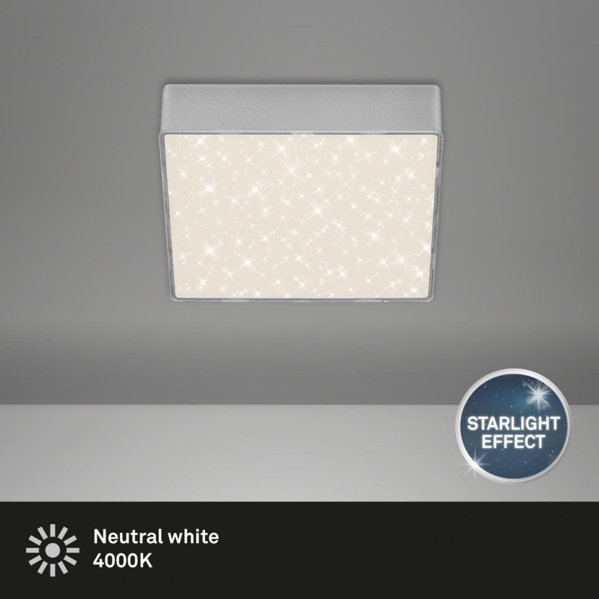 Briloner 7076-414 - LED Plafonjera STAR SKY LED/11W/230V 4000K 15x15 cm srebrno