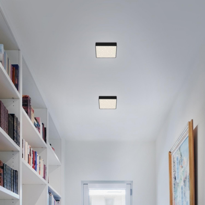 Briloner 7076-415 - LED Plafonjera STAR SKY LED/11W/230V 4000K 15x15 cm crno