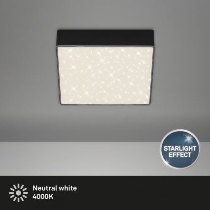 Briloner 7076-415 - LED Plafonjera STAR SKY LED/11W/230V 4000K 15x15 cm crno