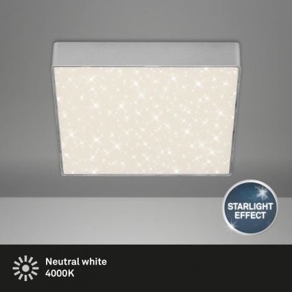 Briloner 7077-414 - LED Plafonjera STAR SKY LED/16W/230V 4000K 21x21 cm srebrno