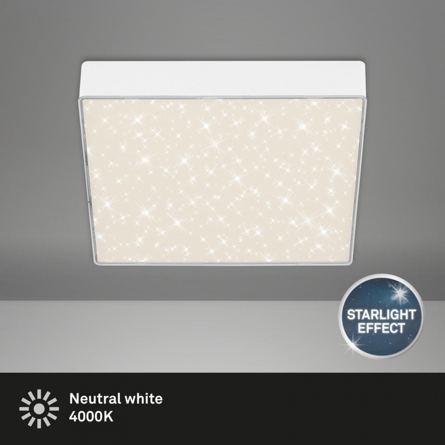 Briloner 7077-416 - LED Plafonjera STAR SKY LED/16W/230V 4000K 21x21 cm bela