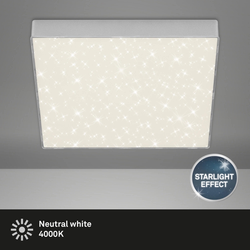 Briloner 7078-414 - LED Plafonjera STAR SKY LED/21W/230V 4000K 28x28 cm srebrno