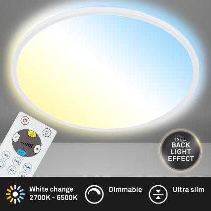 Briloner 7080-016 - LED Prigušiva plafonjera SLIM LED/22W/230V 2700-6500K + Daljinski upravljač