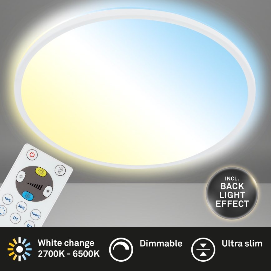 Briloner 7080-016 - LED Prigušiva plafonjera SLIM LED/22W/230V 2700-6500K + Daljinski upravljač